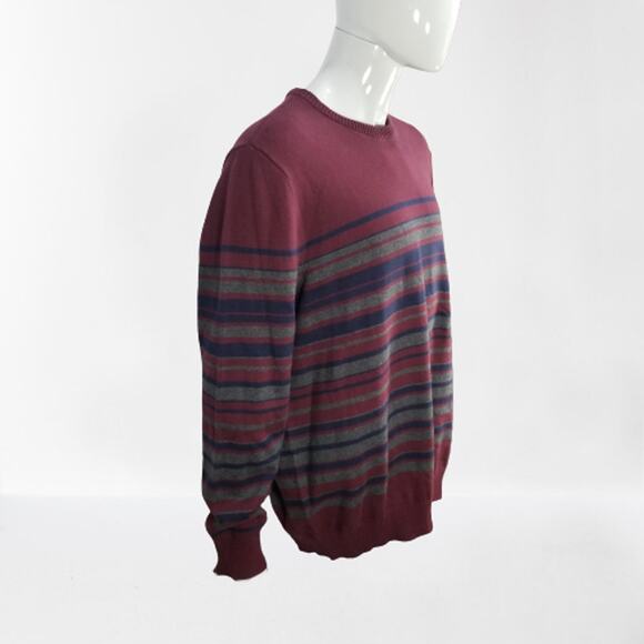 Club Room Men's Red & Blue Striped Long Sleeve Crewneck Sweater, Size: 2XL, New - Picture 3 of 9